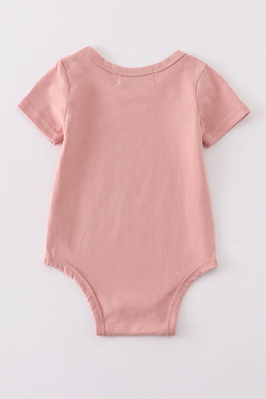 Baby Soft Coral Short Sleeve Bodysuit | 100% Cotton