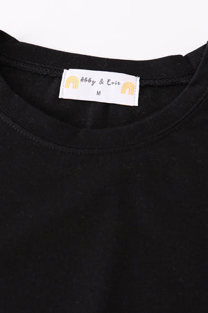 Kid's Black Cotton T-Shirt - 100% Cotton