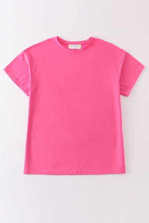 Girl's Raspberry Cotton T-Shirt | 100% Cotton