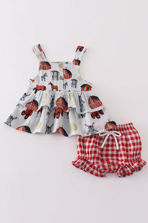 Baby Girl Country Muslin Ruffle Bloomer Set | 100% Cotton