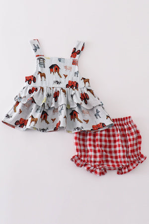 Baby Girl Country Muslin Ruffle Bloomer Set | 100% Cotton