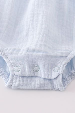 Baby Boy Sky Blue Muslin Bubble | 100% Cotton