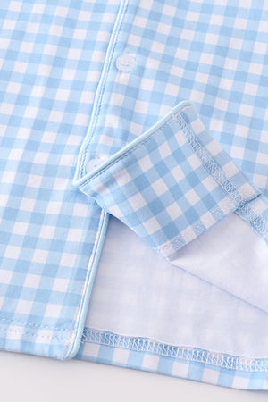 Boy Blue Plaid Classic Long-Sleeve Pajama Set