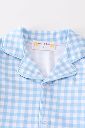 Boy Blue Plaid Classic Long-Sleeve Pajama Set