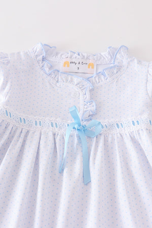 Abby's White Bow Ruffle | 2 Piece Pajama Set