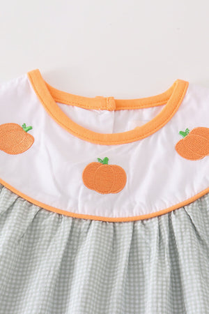 Evie's Sage Pumpkin Embroidered | 2 Piece Pants Set  | 100% Cotton