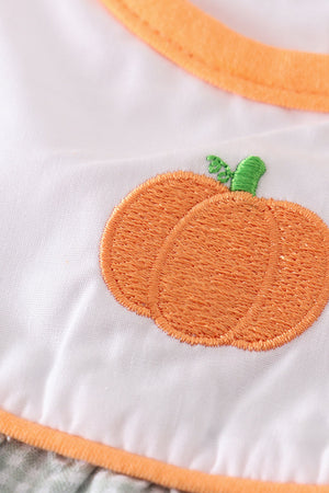 Evie's Sage Pumpkin Embroidered | 2 Piece Pants Set  | 100% Cotton