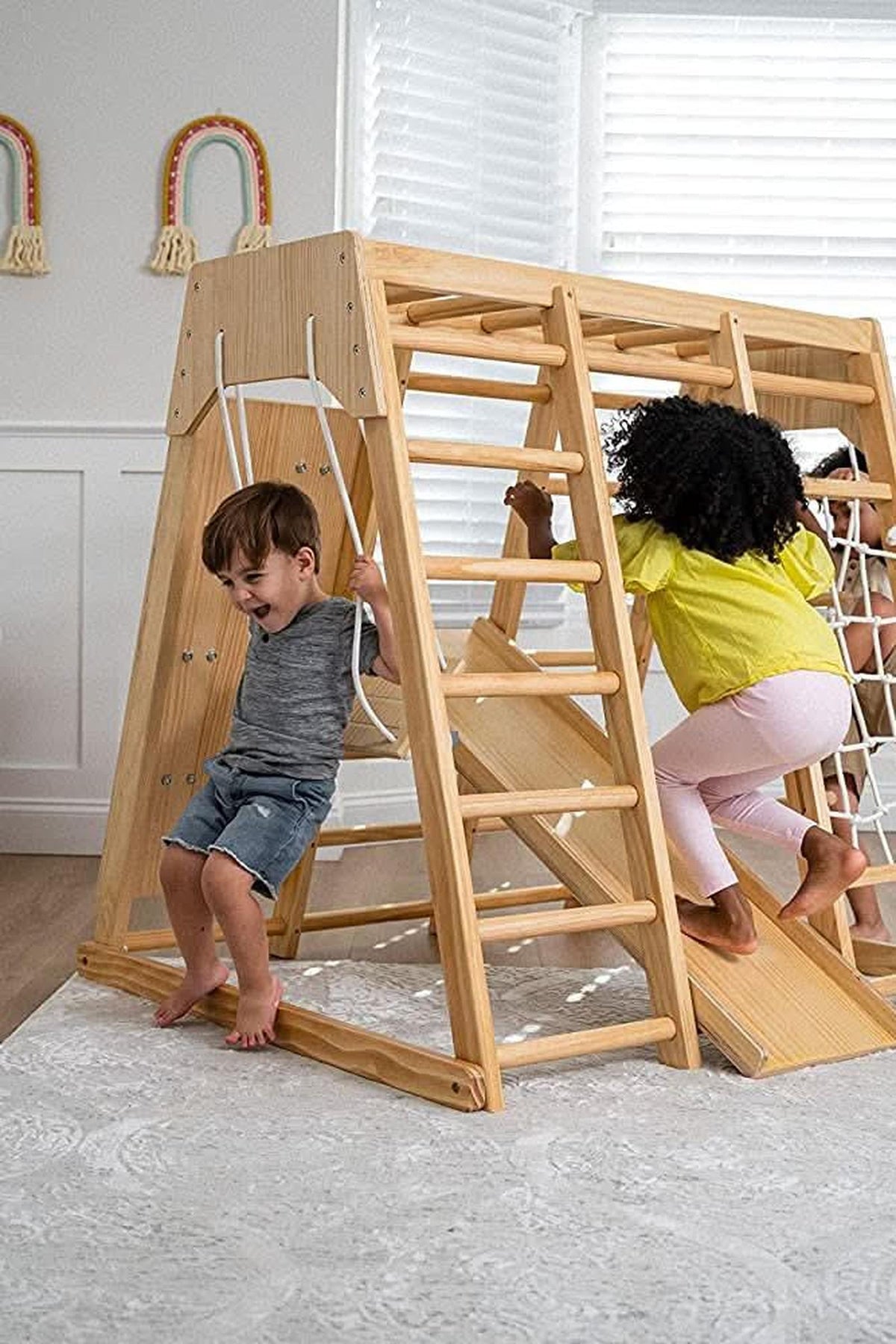 Magnolia - Wooden 7-in-1 Climber, Slide, Gym, Playset | Indoor |  New Zealand FSC-certified pinewood