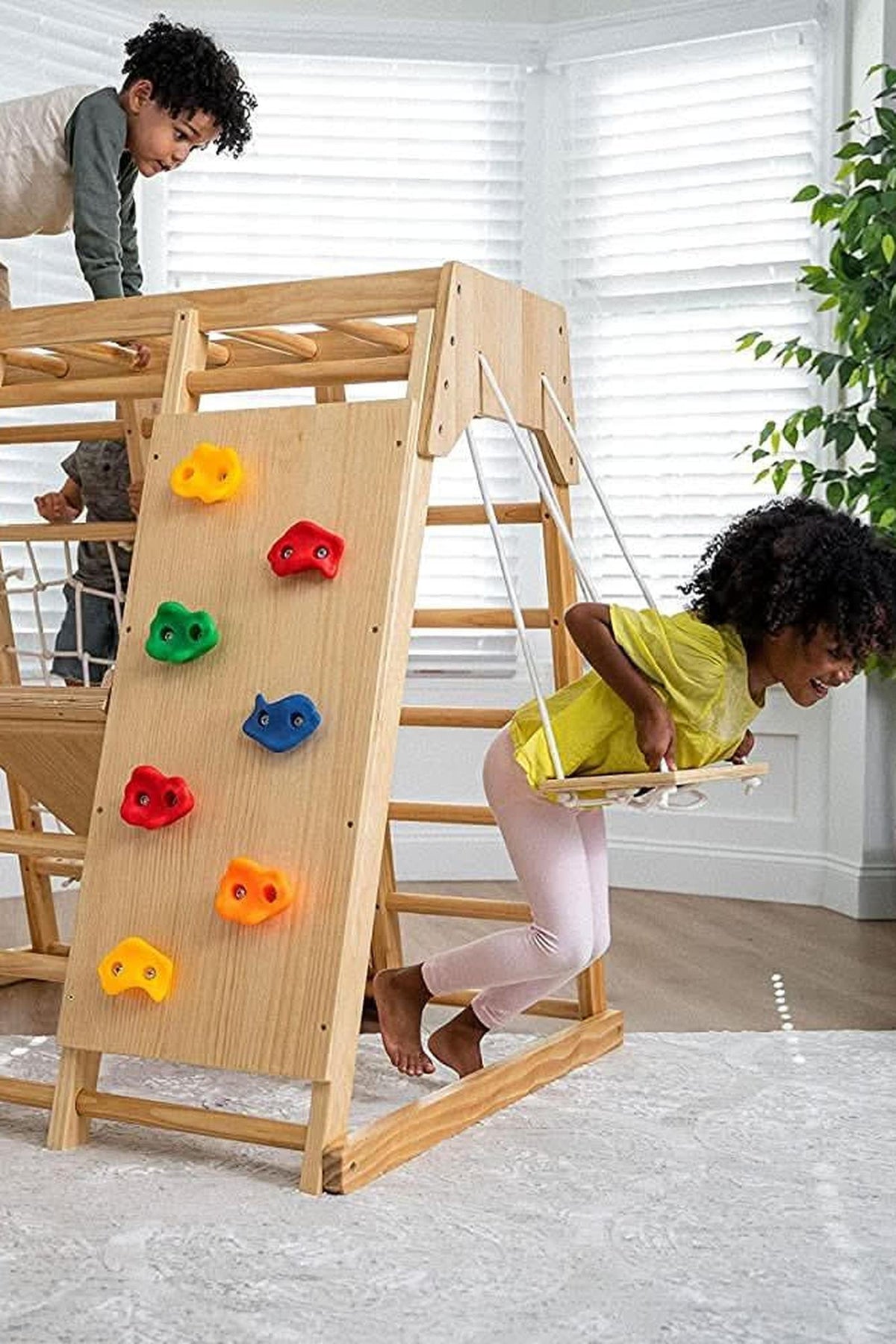 Magnolia - Wooden 7-in-1 Climber, Slide, Gym, Playset | Indoor |  New Zealand FSC-certified pinewood