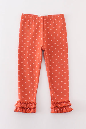 Bella's Rust Dot Ruffle Pants