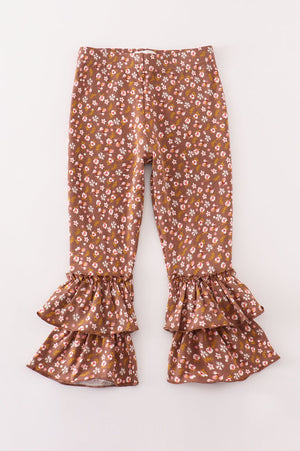 Bella's Brown Floral Layered Stylish Pants