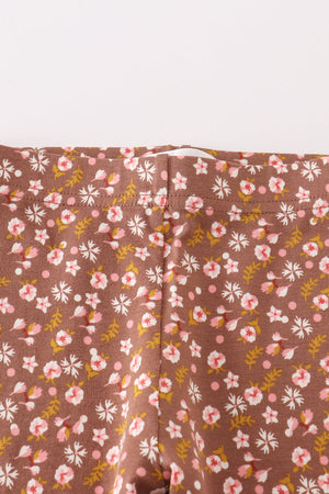 Bella's Brown Floral Layered Stylish Pants