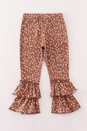 Bella's Brown Floral Layered Stylish Pants