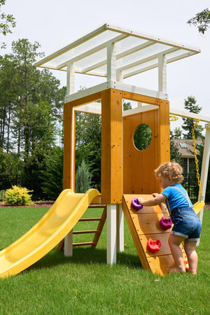 Forest Small Outdoor Toddler Swing Set | Compact Wooden Swing Frame for Babies & Kids