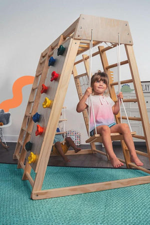 Magnolia - Wooden 7-in-1 Climber, Slide, Gym, Playset | Indoor |  New Zealand FSC-certified pinewood