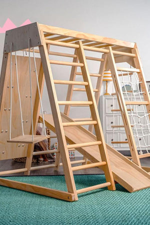 Magnolia - Wooden 7-in-1 Climber, Slide, Gym, Playset | Indoor |  New Zealand FSC-certified pinewood