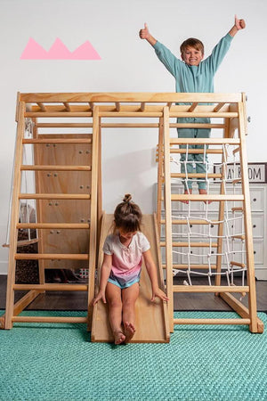 Magnolia - Wooden 7-in-1 Climber, Slide, Gym, Playset | Indoor |  New Zealand FSC-certified pinewood