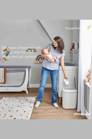 Changing Essentials Kit: Shnuggle Changing Mat + Diaper Pail + Better Bag Liners (90 Day Supply)
