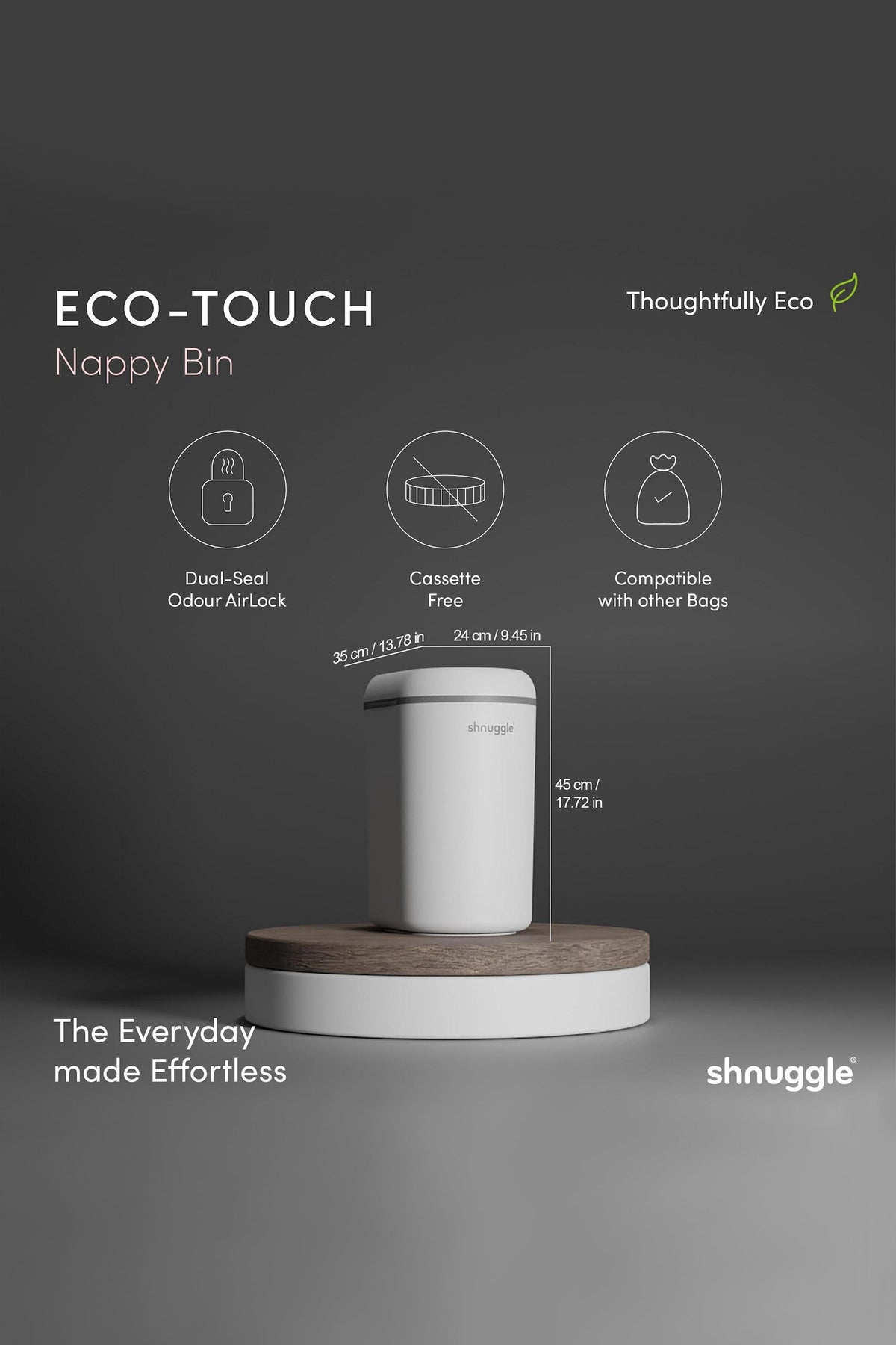 Changing Essentials Kit: Shnuggle Changing Mat + Diaper Pail + Better Bag Liners (90 Day Supply)