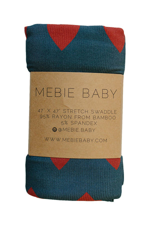 Navy + Red Hearts Stretch Swaddle Blanket | Bamboo | Baby Essentials