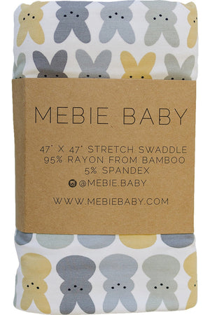 Dusty Blue Bunny Stretch Swaddle Blanket | Bamboo | Baby Essentials