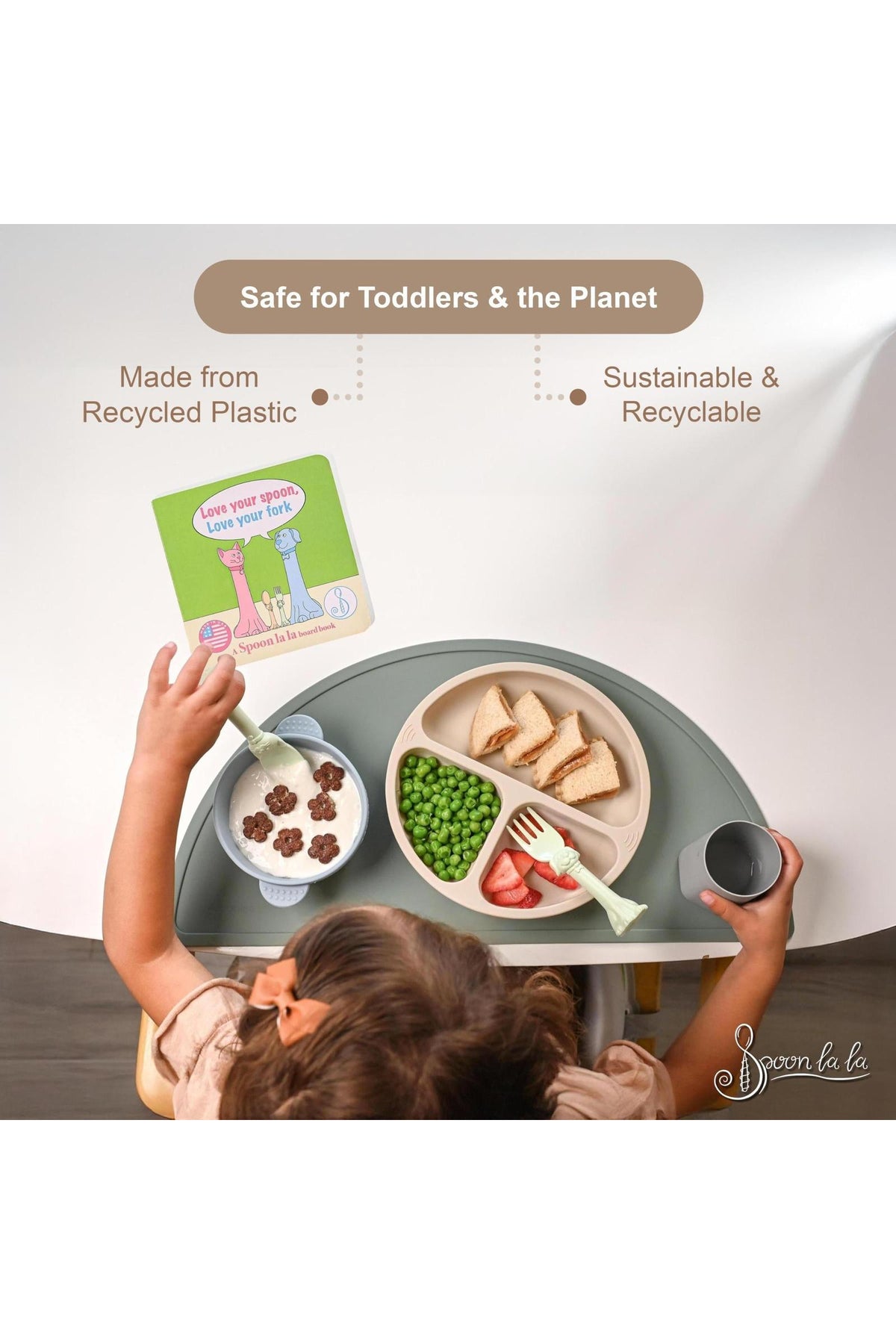Spoon la la Toddler Spoon & Fork + Board Book Gift Set