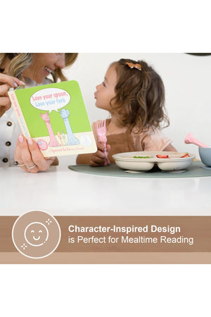 Spoon la la Toddler Spoon & Fork + Board Book Gift Set