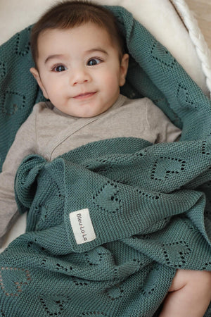 Knit Heart Luxury Swaddle Blanket | 100% OEKO Tex Pima Cotton