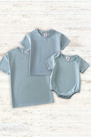 Baby's Blue Gray Bubble & Family Matching T-shirts | Gender Neutral  | Cotton