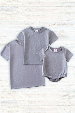 Baby's Gray Bubble & Family Matching T-shirts | Gender Neutral  | Cotton