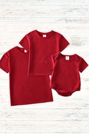 Baby's Maroon Bubble & Family Matching T-shirts | Gender Neutral  | Cotton