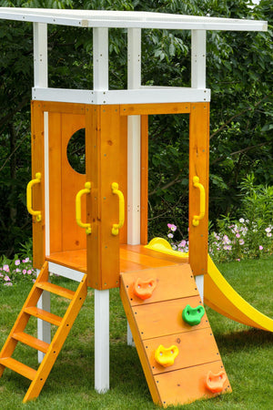 Forest Small Outdoor Toddler Swing Set | Compact Wooden Swing Frame for Babies & Kids