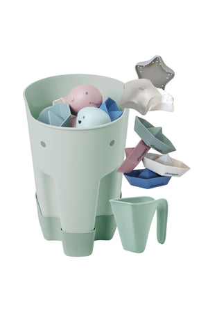 Shnuggle Bath Accessories Bundle - Ellie Scoop, Washy Jug, Boats & Wishy Toy - 4-Piece Set