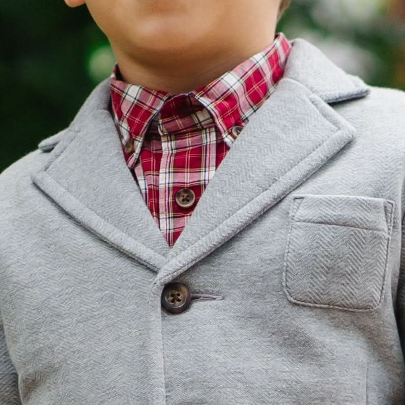 Organic Cotton Fleece Baby Blazer, Gray