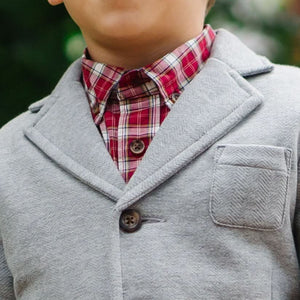 Organic Cotton Fleece Baby Blazer, Gray