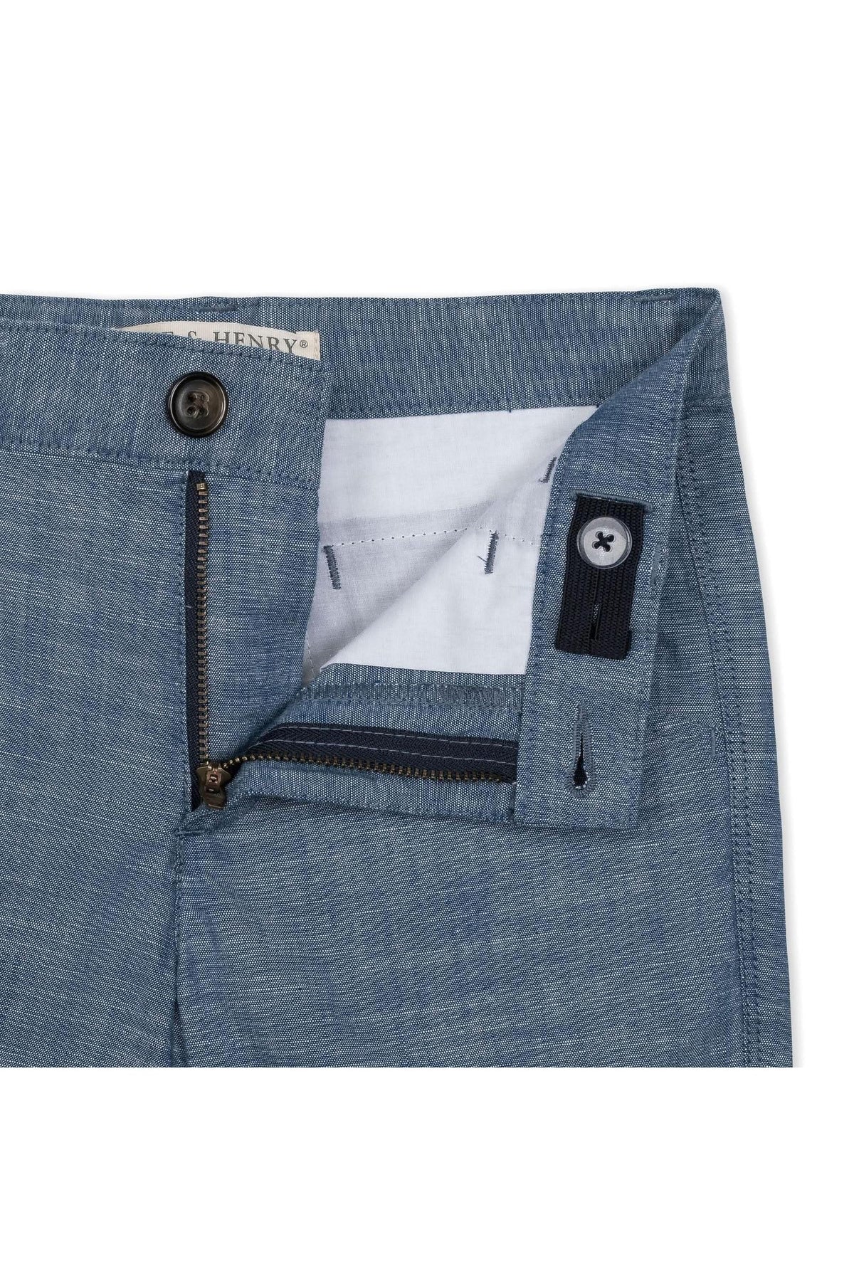 Hope & Henry Organic Cotton Shorts for Boys, Chambray, Toddler & Kids