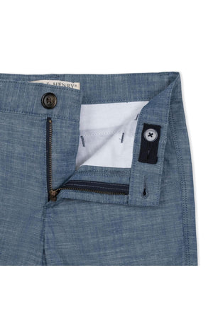 Hope & Henry Organic Cotton Shorts for Boys, Chambray, Toddler & Kids