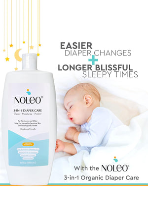 NOLEO 3-IN-1 - Diaper Rash Cream - EWG Verified -  24oz