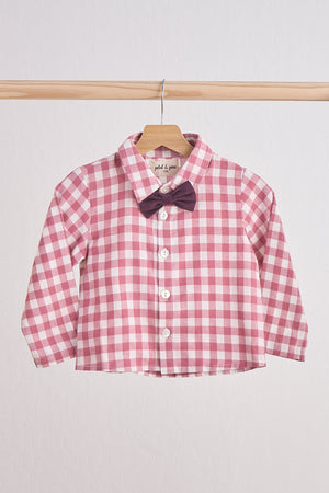 Baby & Toddler Boy Pink Gingham Flannel Button Down Shirt | 100% Cotton