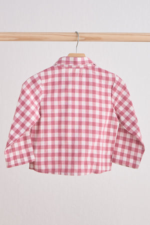 Baby & Toddler Boy Pink Gingham Flannel Button Down Shirt | 100% Cotton