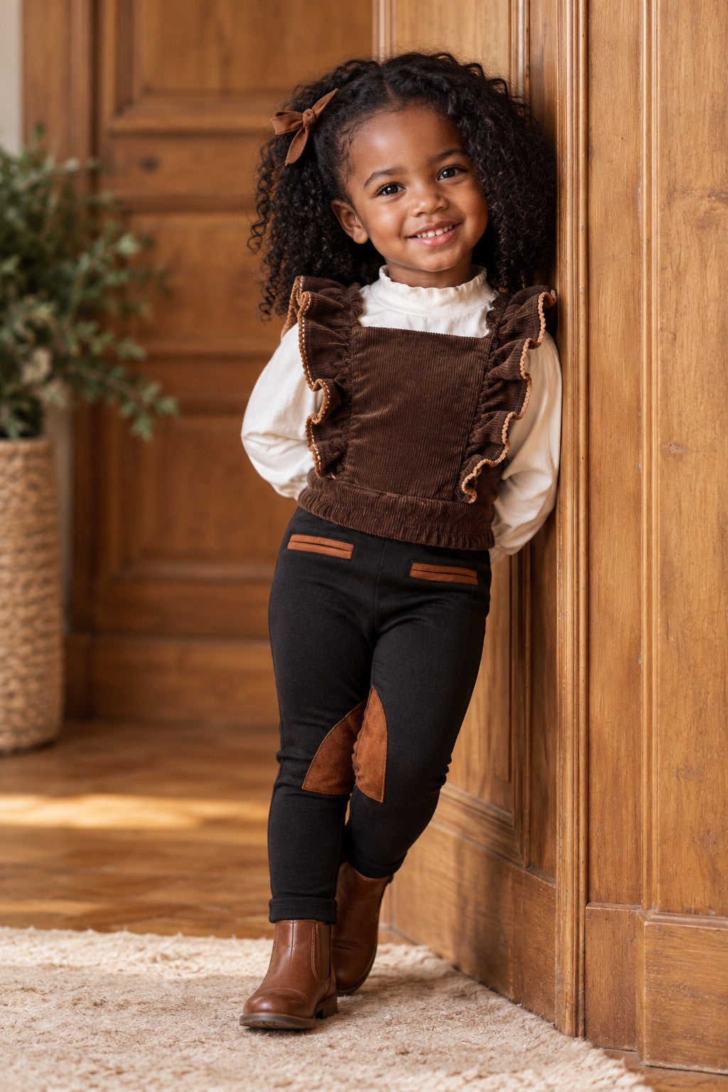 Organic Cotton Ponte Riding Baby Pant,  Black
