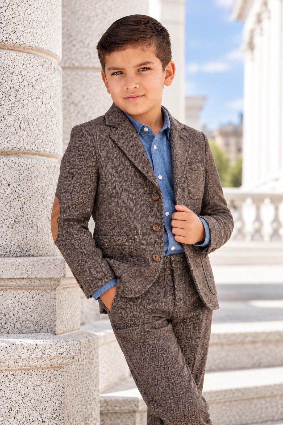 Organic Cotton Fleece Suit Pant, Chocolate, Toddler & Kids