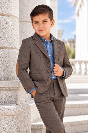 Organic Cotton Fleece Suit Pant, Chocolate, Toddler & Kids