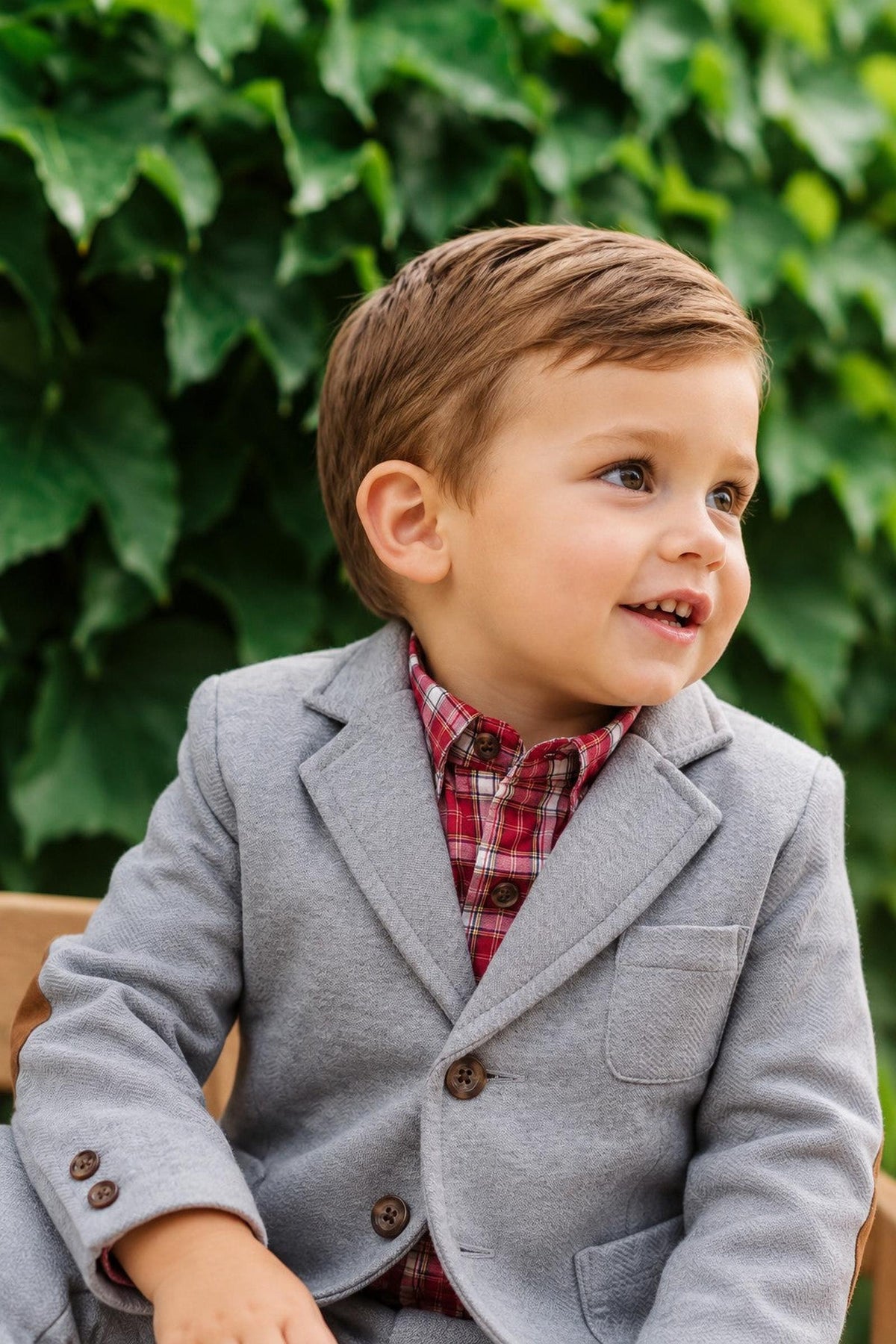 Organic Cotton Fleece Baby Blazer, Gray
