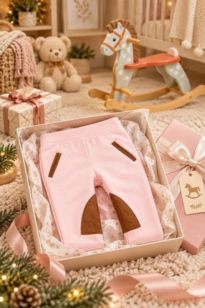 Organic Cotton Ponte Riding Baby Pant, Light Pink
