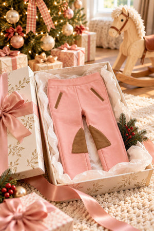 Organic Cotton Ponte Riding Baby Pant, Rose