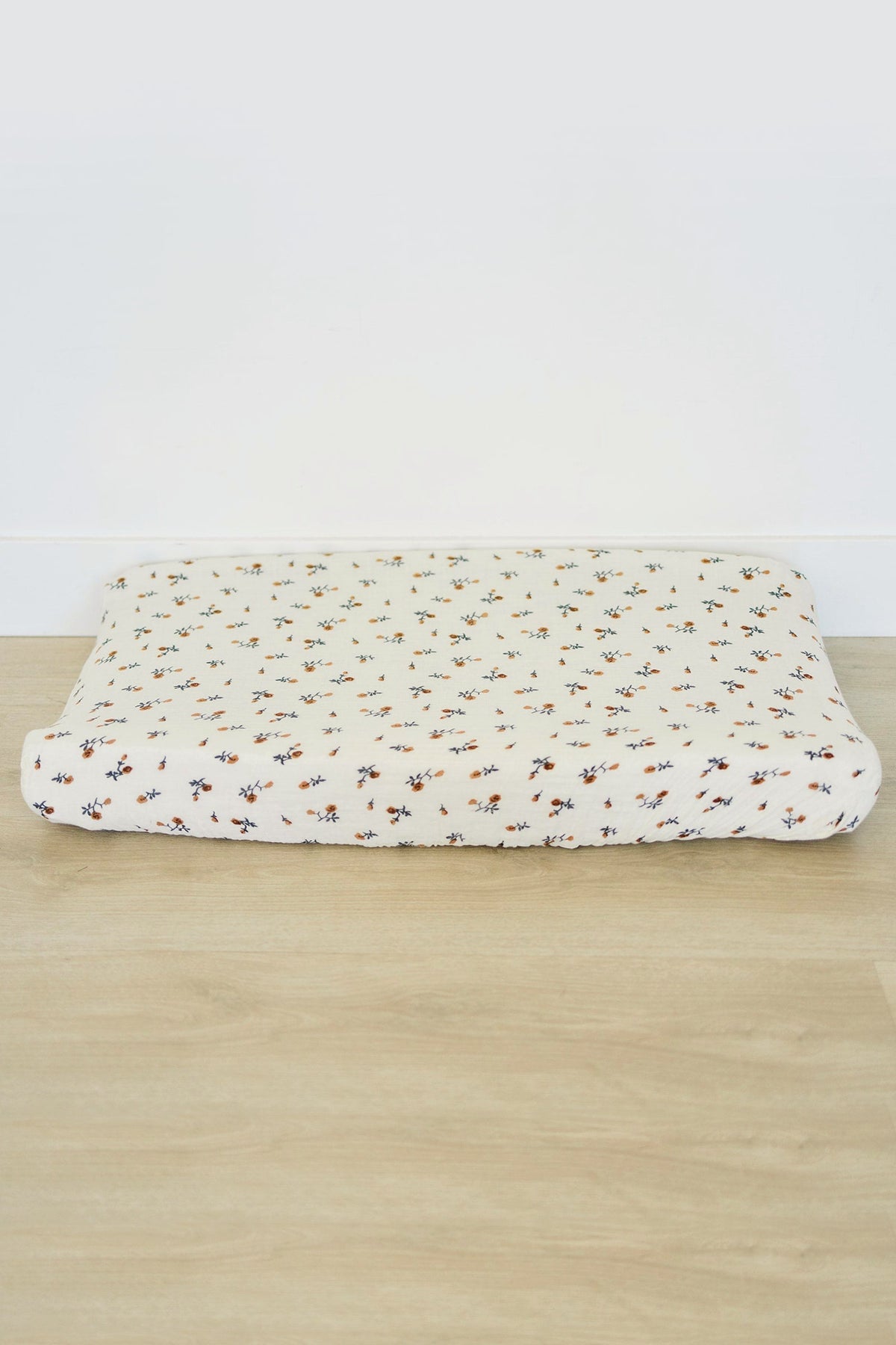 Mebie Baby  Cream Floral Muslin Changing Pad Cover | 100% Cotton | Baby Essentials