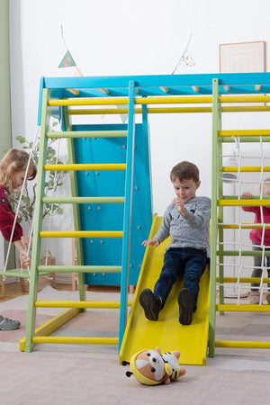 Magnolia - Wooden 7-in-1 Climber, Slide, Gym, Playset | Indoor |  New Zealand FSC-certified pinewood