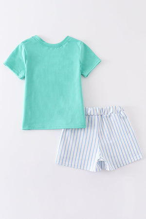 Oliver's Green I Love PAPA Embroidered Boy - 2 Piece Set