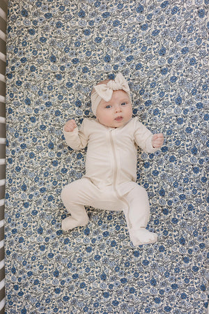 Bluebell Pointelle Stretch Crib Sheet | Bamboo | Baby Essentials